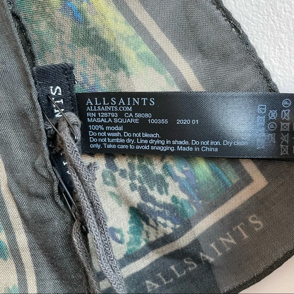 ALL SAINTS Masala Square Scarf In Rainbow Khaki